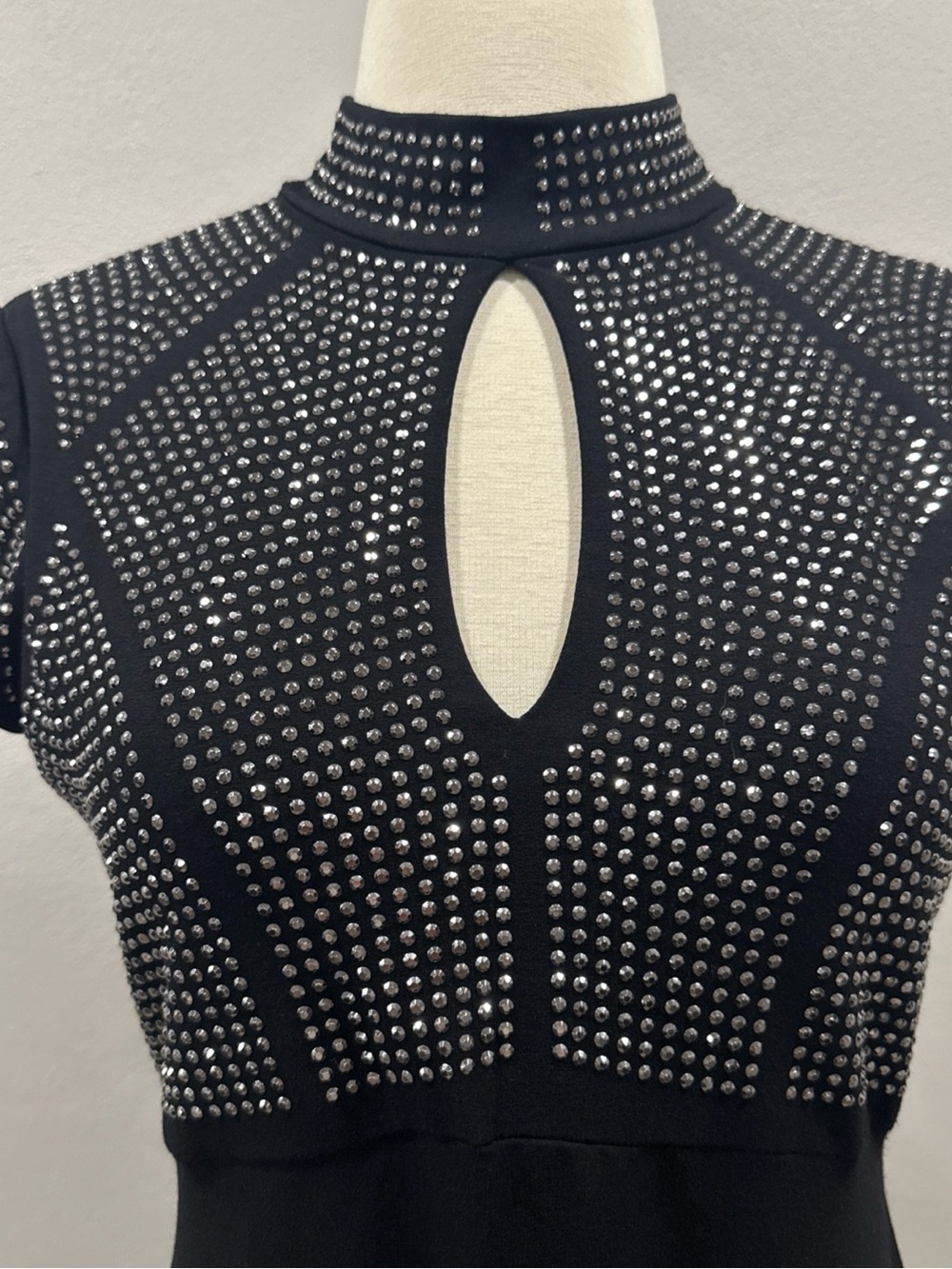 Vtg Cache Embellished Top Black Cocktail Dress Autumn Wedding Holiday Party Sz M